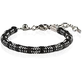 Casvia Handmade Vulcan Pulse Volcanic Hematite Mens Bracelet Dual-Clasp Adjustable Design for Effortless One-Handed Wear Enhances Resilience Mens Jewelry Ideal Gift for Yourself Friends or Father