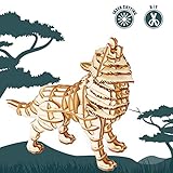Rolife 3D Wooden Puzzle Wild Animal Toy-DIY Tiny Model Kit-Animal Action Figure-Assembly Jigsaw Puzzle-Home Decoration-Educational Birthday Easter Day Gift for Nephew/Son/Grandson/Boys/Girls(Wolf)