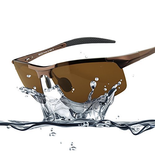 Duco Men's Sports Style Polarized Sunglasses Driver Glasses 8177S (Brown Frame,Brown Lens)