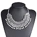 Zhenhui Vintage Necklace Statement Bib Choker Coin Tassels Hippie Boho Festival Tribal (Grey)