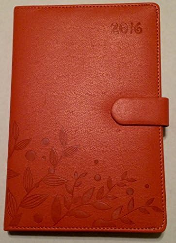 Orange Clasp Faux Leather 2016 Gregorian Planner Diary Organizer Calendar 8.5"x5.75"