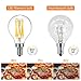 DORESshop E12 Candelabra LED Light Bulbs 60 Watt Equivalent, 6W Dimmable LED Filament Bulb, Decorative Edison G45(G14) LED Globe Bulbs, 2700K Warm White 600LM, Filament Clear Glass, Pack of 4