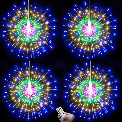 BINBINLED 4 Pack 800LED Hanging Firework