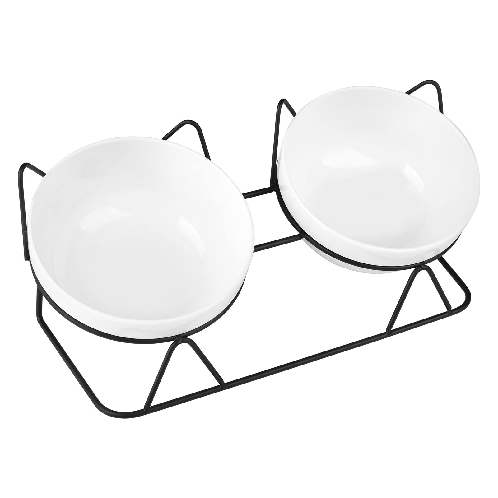 Photo 1 of **Partial Set**
Trosetry Cat Bowls, Double Ceramic Pet Bowls with 15°Tilted Raised Stand for Food and Water, Anti Vomiting Dish Feeder, Perfect Puppy Cats Small Dogs(Black Stand), LLNVBP1966