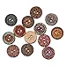 Souarts Mixed Random Shinning Pattern Round 2 Holes Wood Wooden Buttons for Sewing Crafting 15mm Pack of 200