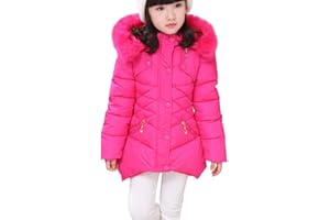 Ruogu Girls winter coat Jacket,Toddler Kids winter Jackets Snowsuit Hooded Windbreaker with Soft Fur Hoodies for Girls