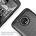 TJS Phone Case for Motorola Moto E4 Plus, Dual Layer Hybrid Shock Absorption Case Carbon Fiber Metallic Brush Finish Back Hard TPU Inner Layer (Black)