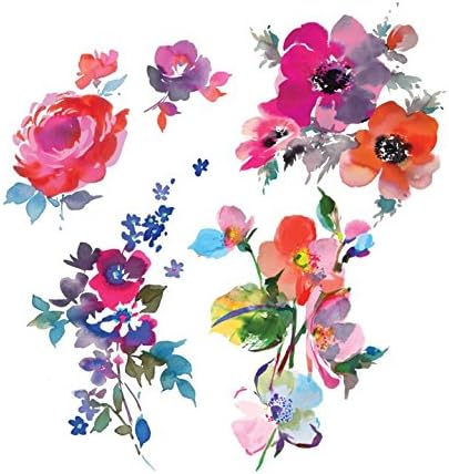 Tattly Temporary Tattoos Watercolor Florals Sheets