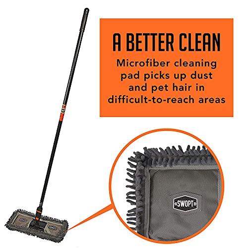 SWOPT Indoor Kit — Includes 18” Dust Mop, Cotton Mop, Angle Broom, 48” and 60” Steel Handles