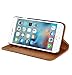 valkit for iPhone 7 Cases, iPhone 7 Wallet Case, Premium Genuine Leather Wallet Flip Folio Protective Stand Case Cover for iPhone 7 4.7 Inch with Magenet Closure and Credit Card Holder, Brown Color