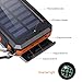 20000mAh Solar Power Bank Solar Charger Waterproof Portable Battery Charger with Compass for iPad iPhone Android Cellphones (Orange)