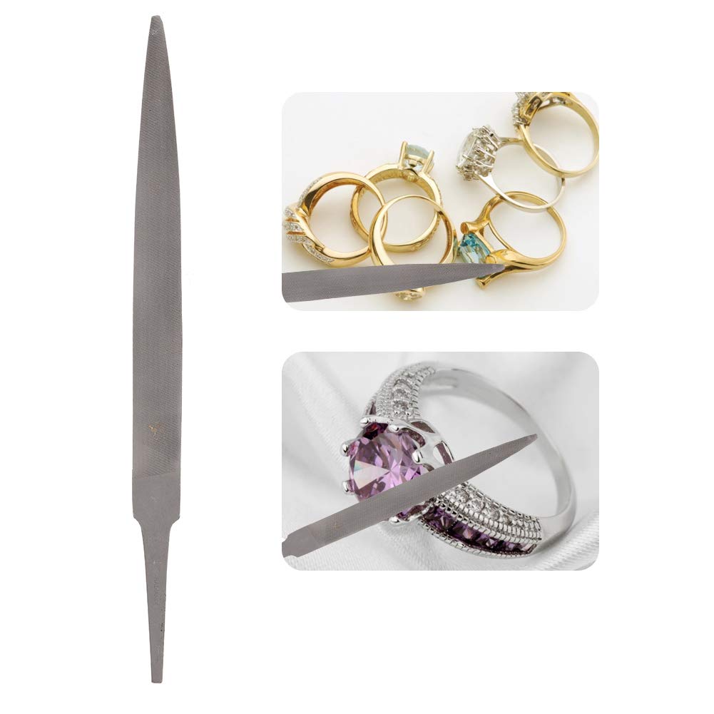 Jewelry Polishing File, Flat Warding Multi-Functional High Hardness Metal File DIY Craftwork for Shaping/Sharpening/Deburring/Finishing(Half Round File)