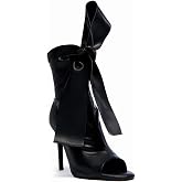MissHeel Peep Toe Booties for Women Sexy Bow Tie Ankle Boots