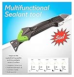 Tipu 5 in 1 Silicone Caulk Remover and Finisher, Caulk Finishing Tool Kit for Kitchen, Bathroom, Window,Sink Joint