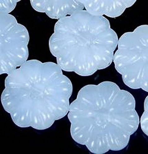 Glamorise Beads #13000 20 Czech Pressed Glass Flower Periwinkle Blue Coin Disc 15mm