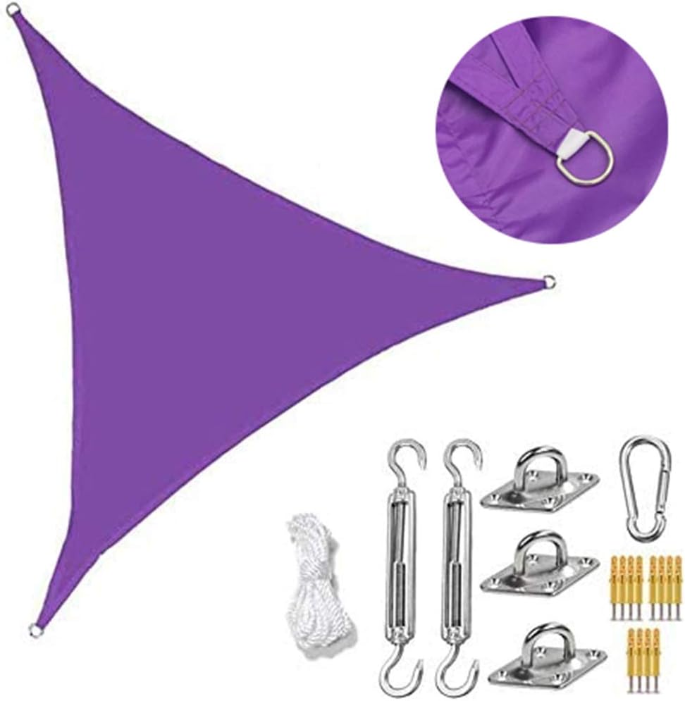 Toldo triangular de 3 x 3 x 3 m, incluye kit de fijación, 95 % de