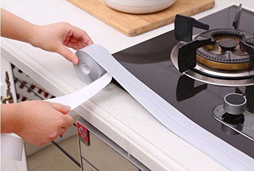 Lautechco 3.2M Kitchen Corner Line Waterproof Tape Affixed To Corner Mildew Moisture Mold Seams Protector Bumper Strip Waterproof (Gray)