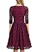 MissMay Women's Vintage Full Lace Overlay Sexy Low-Cut Big Swing Dress