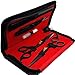 Saaqaans MSS-01 Stylish Hairdressing Scissors Set - Hair Cutting Scissor for Barber/Hairdresser/Hair Salon + Texture/Thinning Haircut Shear for Beautician + Straight Edge Razor + 10 Blades with Case