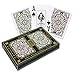 KEM Jacquard Green and Burgundy, Poker Size- Jumbo Index Playing Cards (Pack of 2)