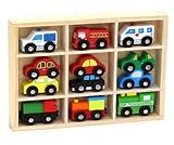 12 Pcs Wooden Train Cars & Emergency Vehicles Collection Fits Thomas, Brio, Chuggington