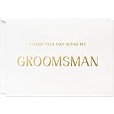 MAGJUCHE Groomsman Thank You Card, Gold Foil Thank You For Being My Groomsman Wedding Card