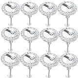 Lsgoodcare 12PCS Sliver Glass Dresser Pulls Drawer Pull Handles Crystal Kitchen Cabinet Door Handle Rhinestone Clear Modern Furniture Knobs