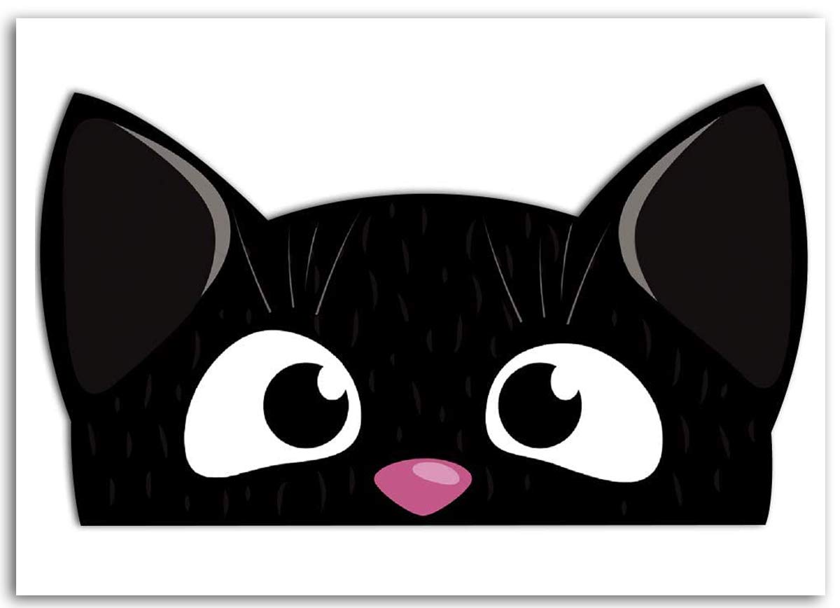 Biomar Labs® 1 x PVC Vinyl Car Sticker Funny Cat Kitty Decal for Bumper Windows Moto Helmet B 248