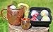 Moscow Mule Copper Mug Set by FelMark 100% Pure Copper Cup with Solid Copper Shot Glass & Ice Ball Maker Mold 16 Oz Hammered Mug with Welded Handled & 2 Oz. Jigger plus a 4 Round Ice Balls Mold