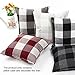 Uarter Checkers Plaids Throw Pillow Case Sham Decor Cushion Covers Square Red White 18x18 Inch Linen