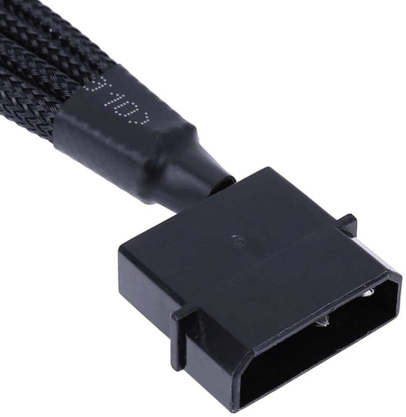 Sleeved Molex to x2 PC Fan Splitter Cable, 27cm, Black - Pack of 2, 2 Fan - Pack of 2 - Image 4