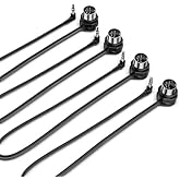 CME TRS MIDI Cable 4-Pack - TRS Type A (3.5mm - 1/8”) to 5-pin DIN, 1FT / 30CM, Low-Profile - Right Angle Ultra-Thin Plugs fo