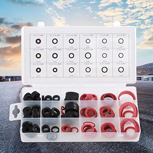 Enkelbruke 141pcs Plumbing Washer NBR O-Ring Tap Seal Plumbing Gasket Rubber Sealing Washer Assortment Set