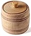 Wooden Salt Box With Lid - Premium Natural Beechwood - Healthy Solid and Durable Dry Herb Container - Moisture-Free Salt Holder - 10 ounce Capacity.