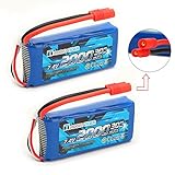 HOBBYTIGER for SYMA X8C X8W X8G X8HW X8HG X8HC RC Quadcopter Lipo Battery 7.4V 2000mAh 30C 2-Pack(Round Adaptor)