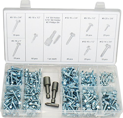 Swordfish 32360 Self Drill & Tap Screw Assortment Hex Washer Head Self Drilling Tapping Screw Hex Washer Head Tek Screw Assortment, 253 Piece - Thumbnail 2