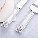 Cake Knife Server Set with Fashion craft Baroque,Interlocking hearts design, Elegant Stainless Steel Silverware For Personalized Weddings, Birthdays, Anniversaries