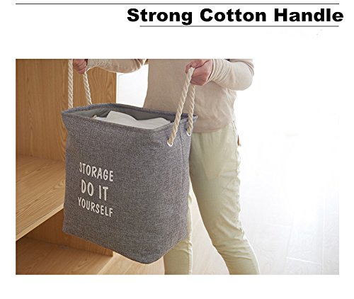 2Pack Large Linen Laundry Basket Foldable Waterproof Laundry Storage Bin Washing Basket with Handles Collapsible Laundry Storage Container Dirty Clothes Sorter Organization bin(2pack laundry basket)