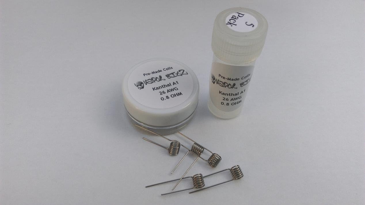 Quality Pre-Made Kanthal A1 Coils - 22, 24, 26, 28 AWG - For RBA, RTA, RDA, Rebuildable Electronic Cigarettes and Vaping devices (26 AWG/0.8 OHM (10 PACK))