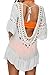Avidwash Women's Crochet Coverup, Rainbow Tassels U Backless Beach wear for swimsuits bikini, white