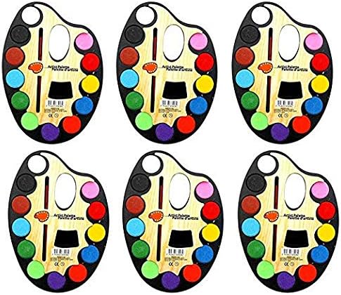 ARVANA wooden Watercolor Pan Palette Painting Colors Set, Multicolour, Pack of 15