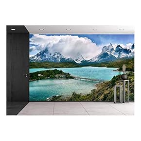 Landscape with Mountain and Lake - Removable Wall Mural | Self-Adhesive Large Wallpaper - 66x96 inches