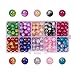 PH PandaHall 10mm Crackle Glass Beads 100pcs Handcrafted Crystal Beads 10 Color Loose Beads for Summer Beading Friendship Bracelet Mother's Day Jewelry Making Christmas Ornament