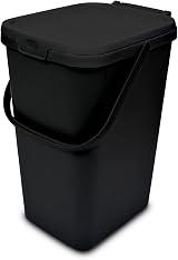 Addis 18 Litre Kitchen Recycling Bin with Clip Lock Lid Carry Handle Eco Black