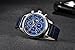 Men's Watches Blue Leather Chronograph Waterproof Watch Date Shows The Analog Star Sport Quartz Watch