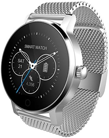 Rubility Waterproof Bluetooth 4.0 Wrist Smart Watch Phone Heart Rate Monitor Steel Band Smart Watch for Smartphone Outdoor Sports Siver