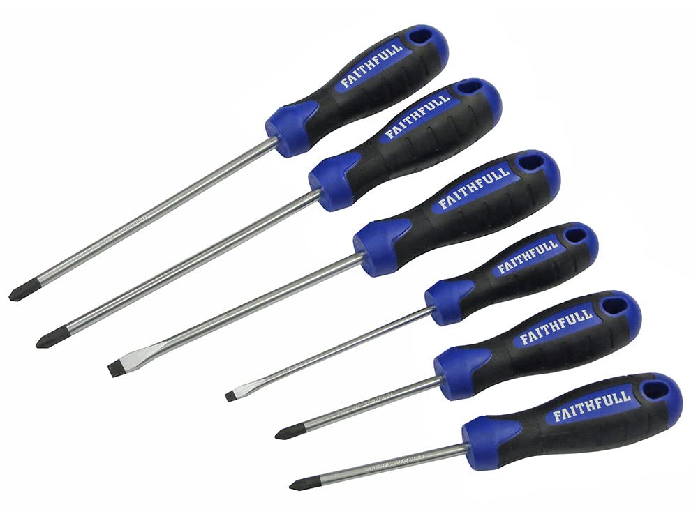 Faithfull FAISDSET6PRO Soft-Grip Screwdriver Set - 6 Piece Set in Box
