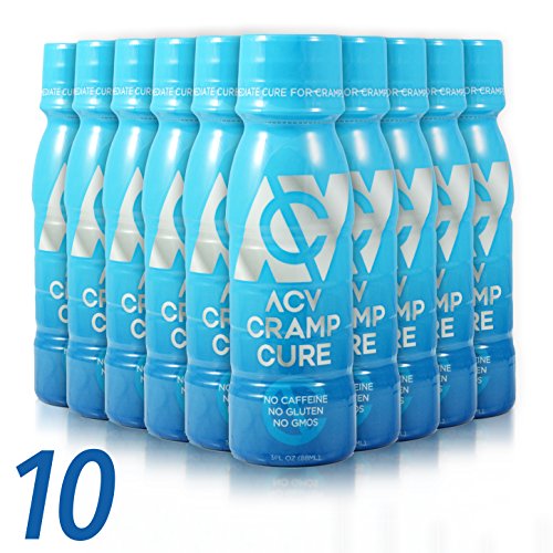 ACV Cramp Cure - Leg, Foot, Calf and Muscle Cramp Relief, Prevent Restless Legs - 10 Pack (3 Oz. Bottles)