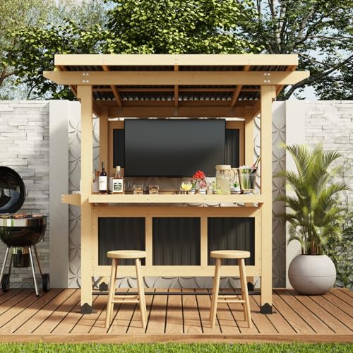 MOUMON 7FT Grill Gazebo Review: Outdoor Entertain Center with TV Mount & Dual Counters image 18
