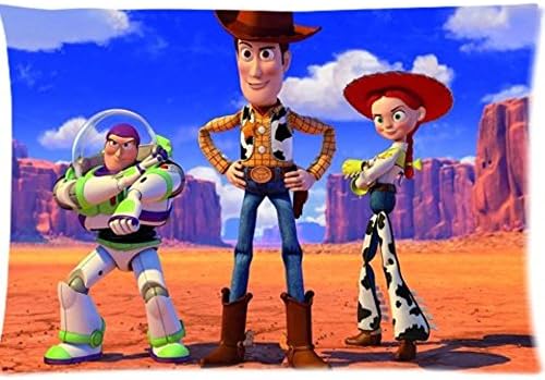 Sculpture Life Buzz Lightyear Sheriff Woody Jessie Toy Story Pillow Cases Custom Pillow Case Cushion Cover 20 X 30 Inch (Twin Side)